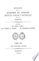 Libro Anales de la Academia de Ciencias Medicas, Fïsicas y Naturales de la Habana