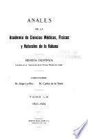 Libro Anales de la Academia de Ciencias Medicas, Fïsicas y Naturales de la Habana