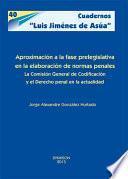 Libro Aproximación a la fase prelegislativa en la elaboración de normas penales