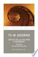 Libro Crítica de la Cultura y de la Sociedad I