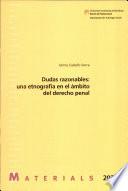Libro Dudas razonables: una etnografía en el ámbito del derecho penal