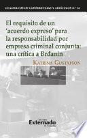 Libro El requisito de un 'acuerdo expreso' para la responsabilidad por empresa criminal conjunta