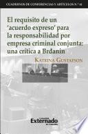 Libro El requisito de un ‘acuerdo expreso’ para la responsabilidad por empresa criminal