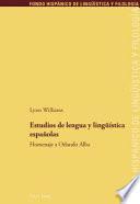 Libro Estudios de lengua y lingüística españolas