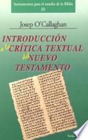 Introducción a la crítica textual del Nuevo Testamento