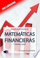 Libro Lo que no se enseña de Matemáticas Financieras y deberías saber