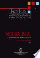 Libro Matemáticas básicas para economistas. Vol. 1. Álgebra lineal (Con notas históricas y contextos económicos)