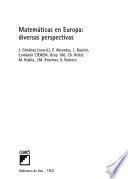 Libro Matemáticas en Europa: diversas perspectivas