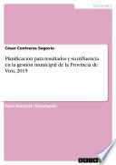 Libro Planificación para resultados y su influencia en la gestión municipal de la Provincia de Virú, 2015