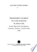 Libro Profesores canarios en Cuba durante el siglo XIX
