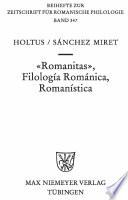Libro Romanitas, filología románica, romanística