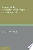 Libro Samuel Butler: Characters and Passages from Note-Books