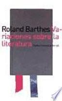 Libro Variaciones sobre la literatura